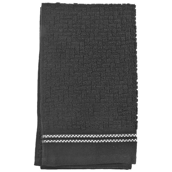 Maison Concepts Luxury Stitch Hand Towel 16 X 27 Black - Set of 6 (16 L X 27 W X 2 H)