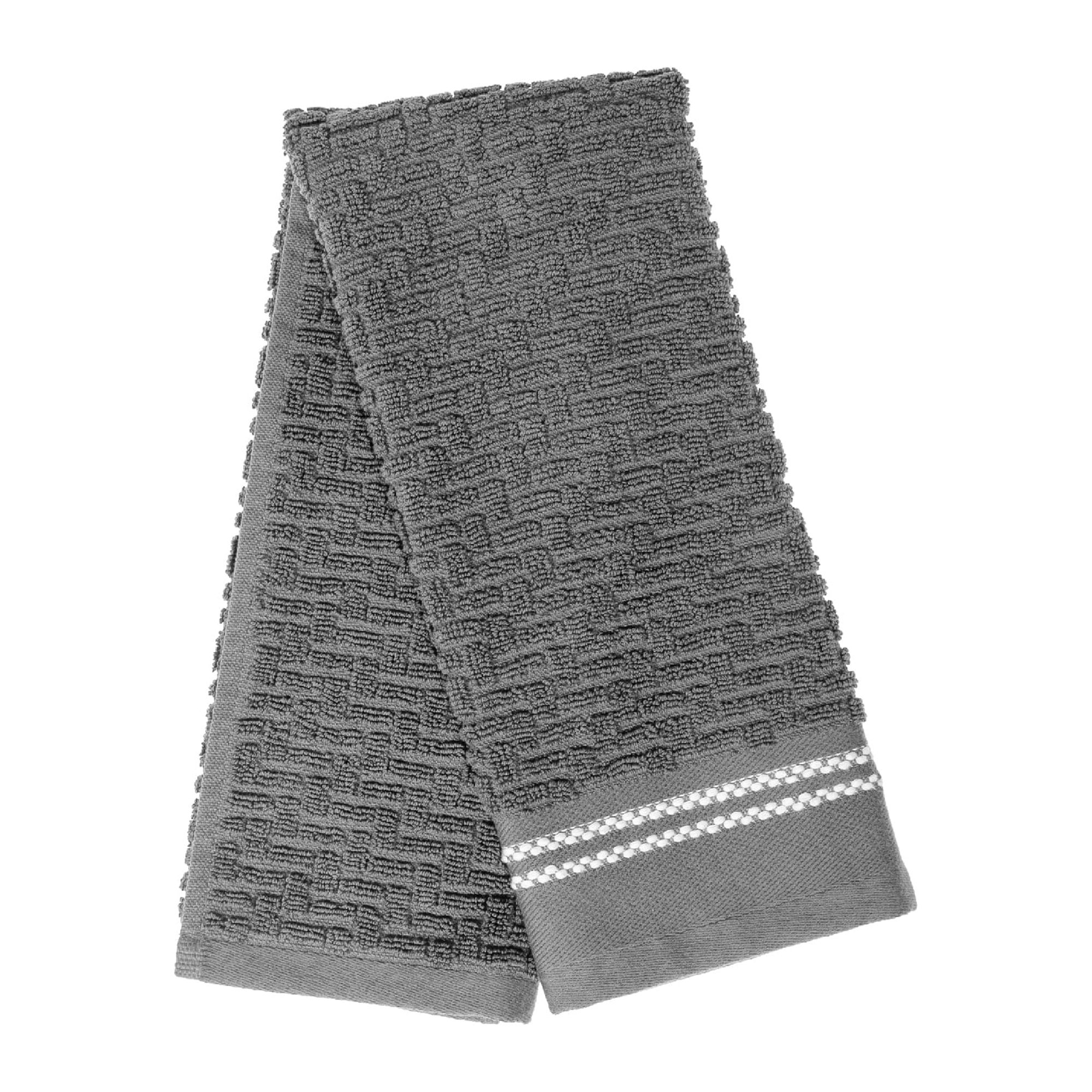 Maison Concepts Luxury Stitch Hand Towel 16 X 27 Cool Gray - Set of 6 (16 L X 27 W X 2 H)