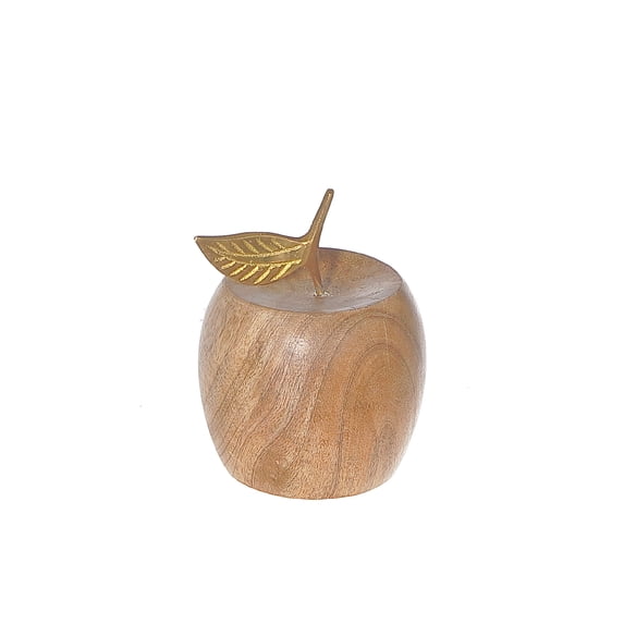 Maison Concepts Mango Wood Decorative Apple (Brown) 2.75" X 2.75" X 3.75"