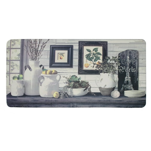 Maison Concepts Memory Foam Floor Mat Bevel Paris Farm (20 In x 41 In x 2 In)