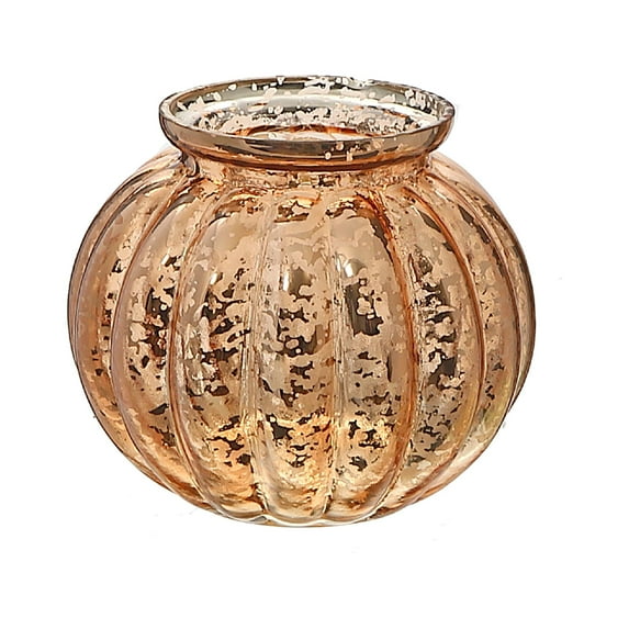 Maison Concepts Mercury Sphere Ribbed Tealight Holder Bronze - Set of 2 (4L X 4W X 4H)