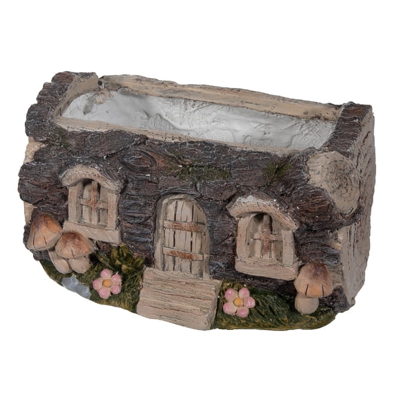 Maison Concepts Mgo Tree Stump Planter House With Windows (11 L X 7.9 W X 5.9 H)