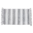 thumbnail image 1 of Maison Concepts Microfibre Striped Bath Mat With Fringe Silver (20 X 32), 1 of 4