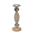 thumbnail image 1 of Maison Concepts Oval Raffia Metal Pillar Candlestick (Multi) 5" X 5" X 13.25", 1 of 3