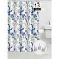 thumbnail image 1 of Maison Concepts Peva Shower Curtain With 12 Polyresin Hooks Blue Floral (72 L X 72 W X 2 H), 1 of 1