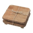 thumbnail image 1 of Maison Concepts Set Of 2 Mango Wood Beaded Square Trivet (8L X 8W X 3H), 1 of 3