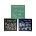 thumbnail image 1 of Maison Concepts Square Wood Blocks (Inspirational - French) (Asstd) - Set of 3 (7L X 1.6W X 7H), 1 of 1