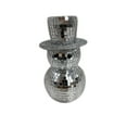 thumbnail image 1 of Maison Concepts Table Decorations, Centerpieces, Seasonal Decor, Stylish Accents, Straw/Polyfoam, Silver Disco Snowman With Hat Décor (Silver), Dimensions: 3.94L X 3.94W X 6.69H, 1 of 1