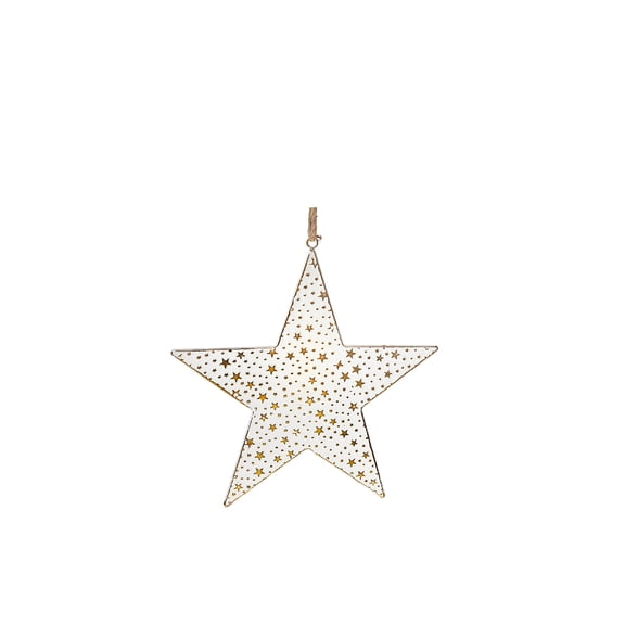 Maison Concepts Tabletop White And Gold Star Ornament Small - 7.87 L x 7.87 W x 0.12 H