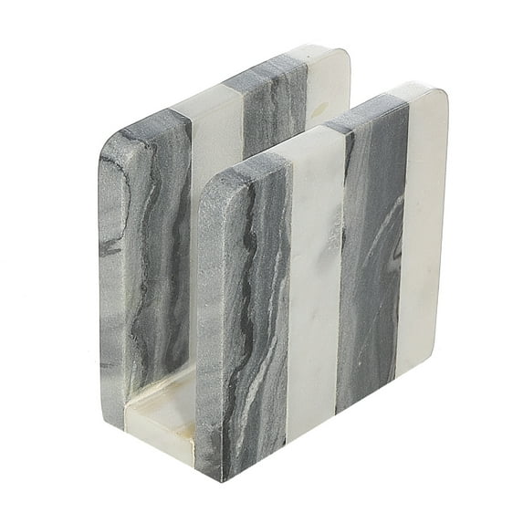 Maison Concepts White & Grey Marble Napkin Holder (Multi) 5" X 5" X 2.75"