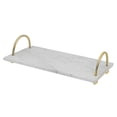 thumbnail image 1 of Maison Concepts White Marble Rect. Serving Tray With Gold Handles (18L X 10W X 3H), 1 of 4