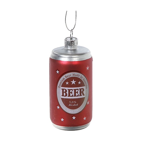 Maison Concepts Xmas Ornaments Glass Beer Can Ornament - Set of 12 - 1.77 L x 1.77 W x 3.66 H