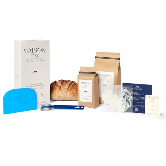 Maison Fare Sourdough Essentials Kit - Fast-Activating Starter, Artisan Flour Mix, 6 Tools, Online Companion with Guided Step by Step Videos - Bake 4 XL Loaves with Classic French Flavor