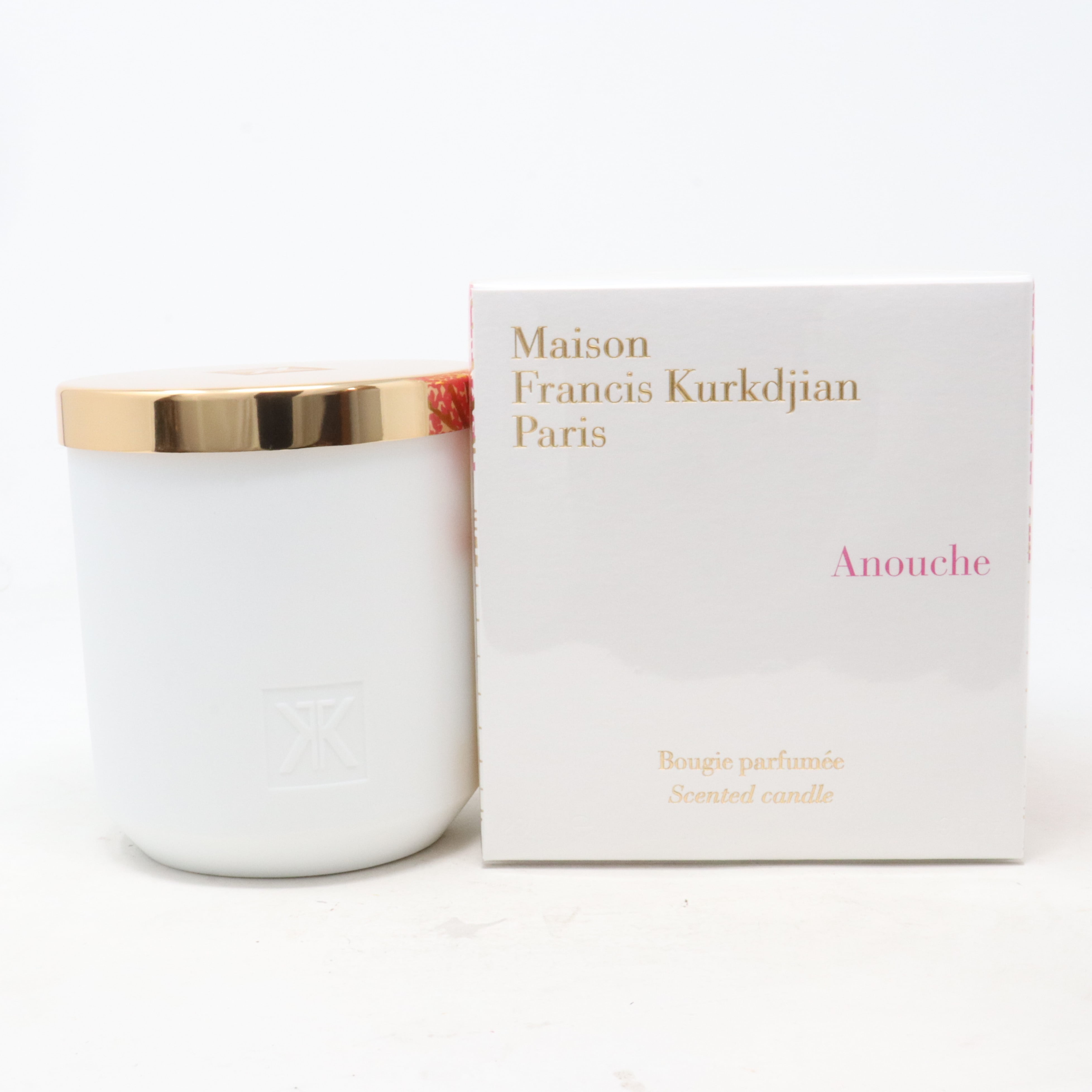 Anouche White and Gold Scented Glass Jar Candle