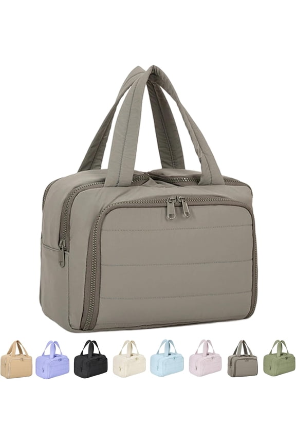 Maison Ginza Cloud Carry Bag, Maison Ginza Bag, Convely Toiletry Bag 4 Major Partitions Dry and Wet Separation, Large Capacity Waterproof with Handle Travel Cosmetic Bag (Gray)