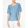 thumbnail image 1 of Maison Jules Chambray Elastic Detail Top Medium Wash 2XS, 1 of 1