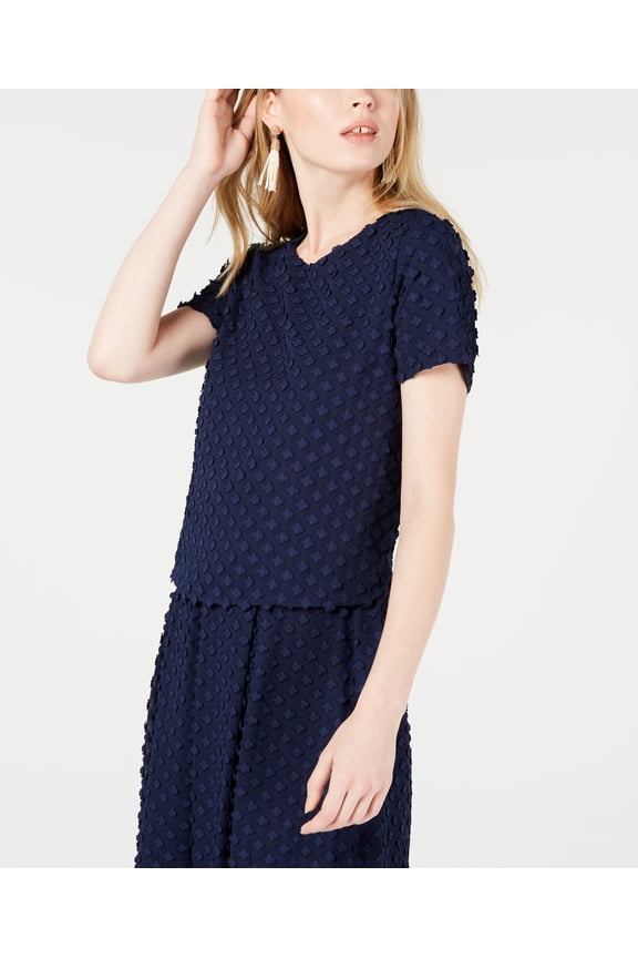 Floral Clip Dot Top Blu Notte XL