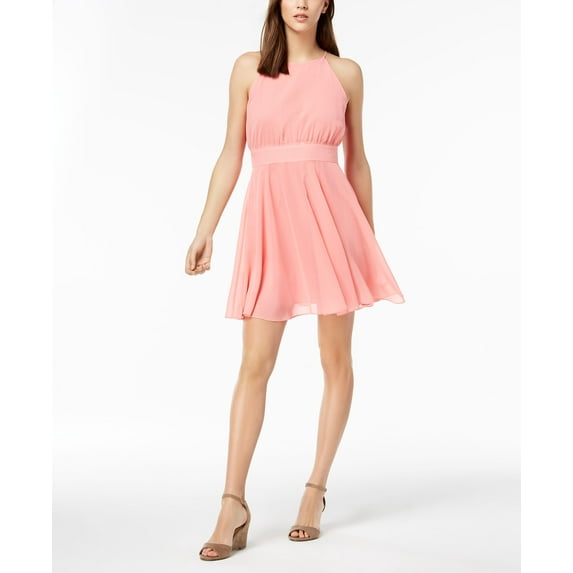 Maison Jules Halter Fit Flare Dress Coral Sand 10
