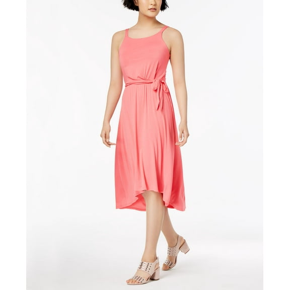 Maison Jules High Low Fit Flare Dress Coral Sand XL
