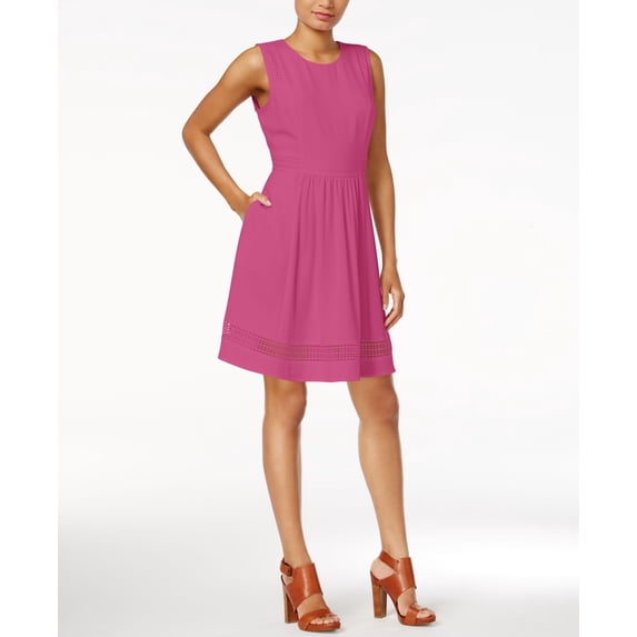 Maison Jules Lace Trim Fit Flare Dress Berry Sorbet XL