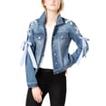 thumbnail image 1 of Maison Jules | Lace-up Denim Jacket | Blue | Size XXS, 1 of 2