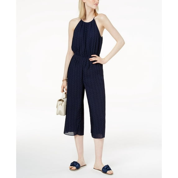 Maison Jules Pleated Cropped Jumpsuit Blu Notte Combo 6
