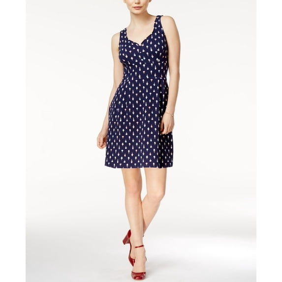 Maison Jules Printed A-Line Dress (Blu Notte Combo, XS)