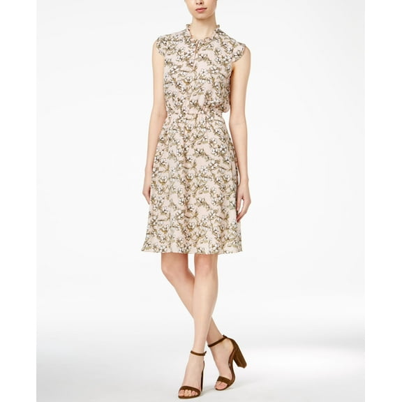 Maison Jules Printed Flutter Detail Dress Soft Petal Combo M