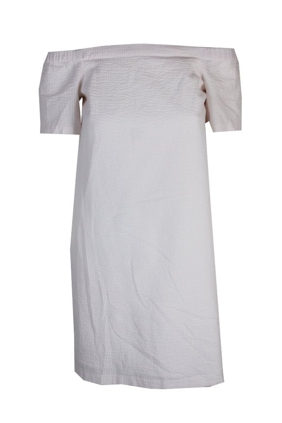 Seersucker Off The Shoulder Dress Soft Shell Combo XS