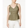 thumbnail image 1 of Maison Jules Sweetheart Neck Peplum Top Burnt Olive XL, 1 of 1