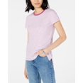 thumbnail image 1 of Maison Jules Women's Crewneck Ringer T-Shirt Dark Purple Size Extra Small, 1 of 3