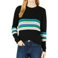thumbnail image 1 of Maison Jules Women’s Novelty-Striped Sweaters, Black, Medium, 1 of 2
