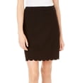 thumbnail image 1 of Maison Jules Women's Scallop Hem Skirt Black Size 14, 1 of 2