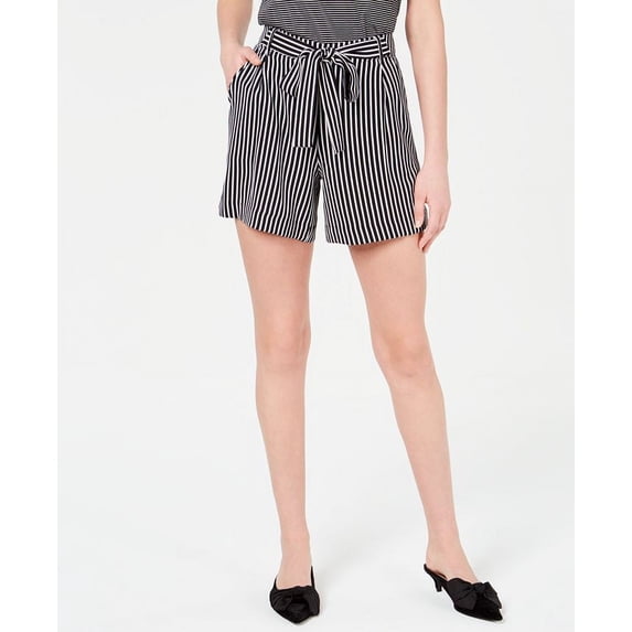 Maison Jules Women's Tie Waist Pull on Shorts Black Size Medium