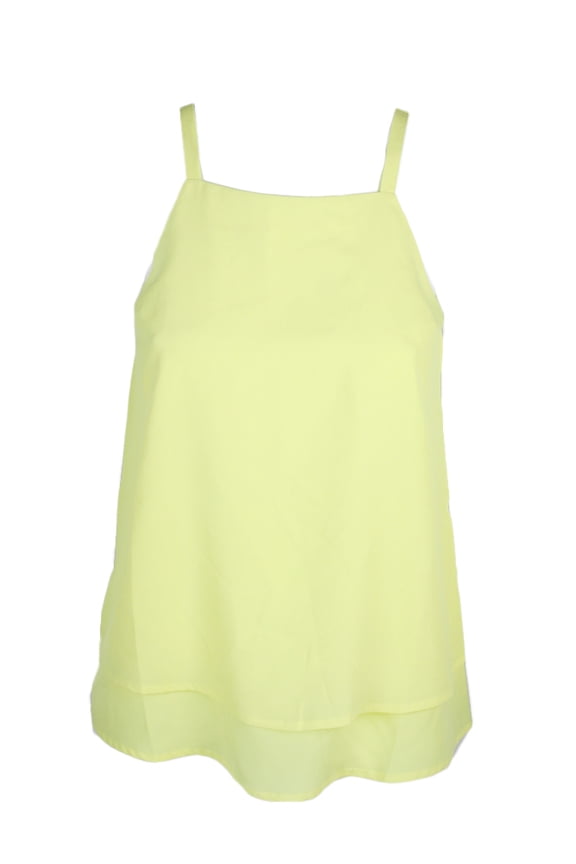 Womens Acid Yellow Anchor-Print Layered-Hem Top XS