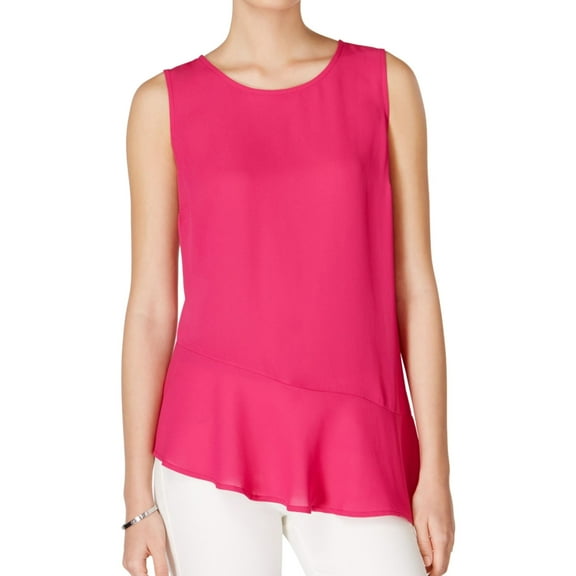 Maison Jules Womens Asymmetrical Knit Blouse