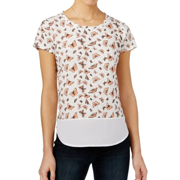 Maison Jules Womens Butterfly Basic T-Shirt