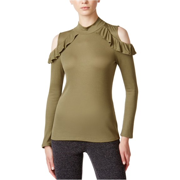 Maison Jules Womens Cold-Shoulder Knit Blouse