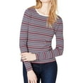 thumbnail image 1 of Maison Jules Womens Crew-Neck Striped Knit Sweater, 1 of 2