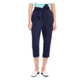 thumbnail image 1 of Maison Jules Womens Cropped Mid-Rise Paperbag Pants, 1 of 2