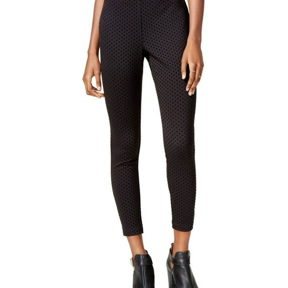 Maison Jules Womens Dot-Print Casual Cropped Pants