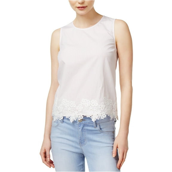 Maison Jules Womens Embroidered Shell Pullover Blouse