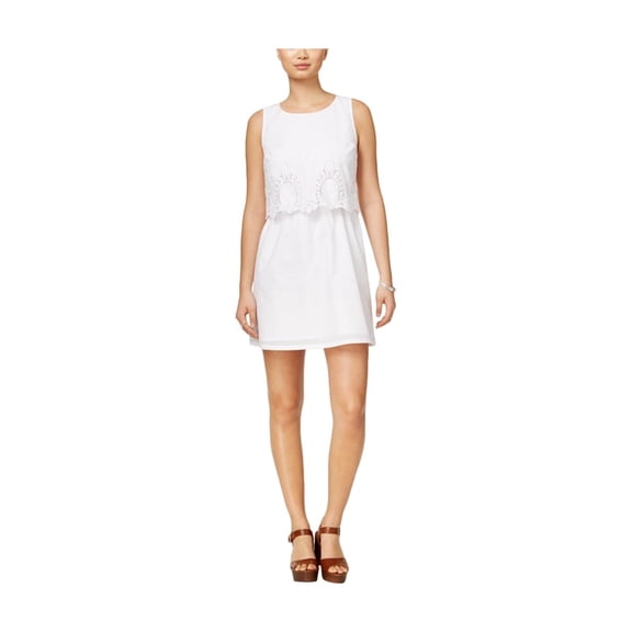 Maison Jules Womens Embroidered Shift Dress