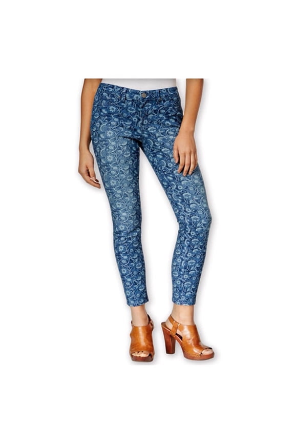 Womens Floral Skinny Fit Jeans
