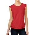 thumbnail image 1 of Maison Jules Womens Flutter Sleeve Knit Blouse, 1 of 2