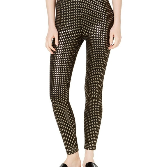 maison Jules Womens Foil Casual Leggings, Metallic, Small