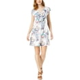 thumbnail image 1 of Maison Jules Womens French Balloon Print Flounce Dress, 1 of 1