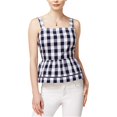 thumbnail image 1 of Maison Jules Womens Gingham Peplum Blouse, 1 of 2