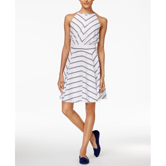 Maison Jules Kimberly Striped Dress White M