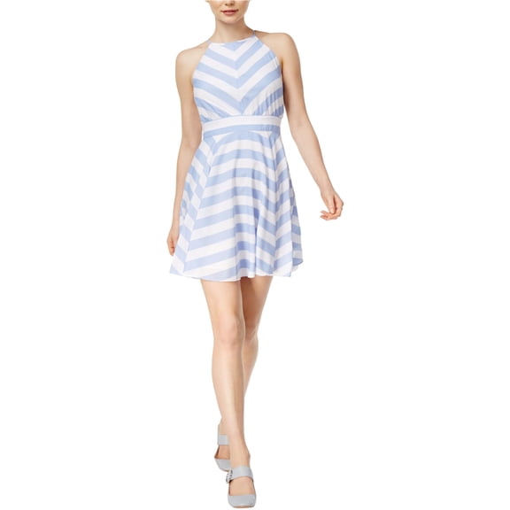 Maison Jules Womens Kimberly Striped Fit & Flare Dress